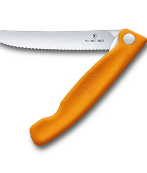 Victorinox Swiss Classic Foldable Paring Knife , 11 CM , Wavy Orange Blister - Mabrook Hotel Supplies