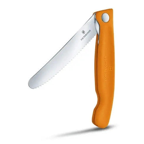 Victorinox Swiss Classic Foldable Paring Knife , 11 CM , Wavy Orange Blister - Mabrook Hotel Supplies