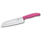 VICTORINOX SWISS CLASSIC SANTOKU KNIFE, FLUTED EDGE - 17 CM Pink