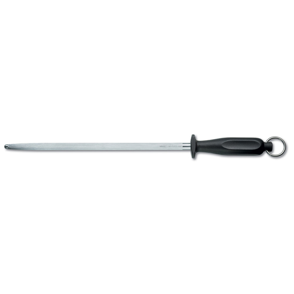 VICTORINOX KITCHEN SHARPENING STEEL, ROUND, BLACK, MIDDLE FINE CUT - 25 CM - Mabrook Hotel Supplies