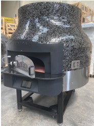 Rotary Base Gas Pizza Oven with Fairy Black Mosiac Color.