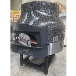 Rotary Base Gas Pizza Oven with Fairy Black Mosiac Color.