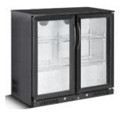 Double Door Black Back Bar Cooler.