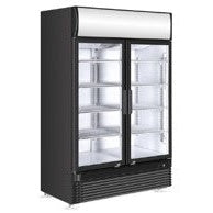 2 DOOR UPRIGHT BLACK DISPLAY COOLER.