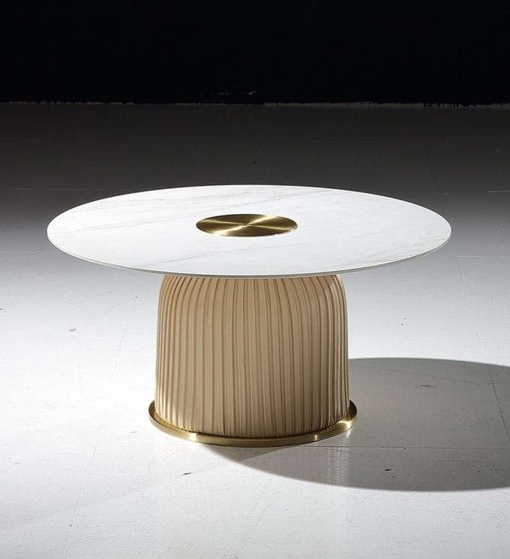 STONE/PU LEATHER MIDDLE TABLE