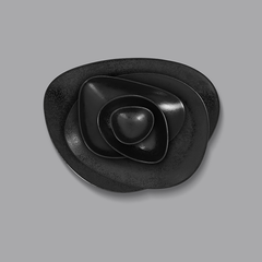 KARBON SHAPED BOWL, COLOR: BLACK, DIM: 8X7X3 CM, CAP: 1.3 OZ/ 4 CL - Mabrook Hotel Supplies