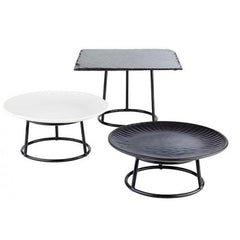 APS BUFFET STAND MULTI ROUND METAL BLACK, 18 CM - Mabrook Hotel Supplies