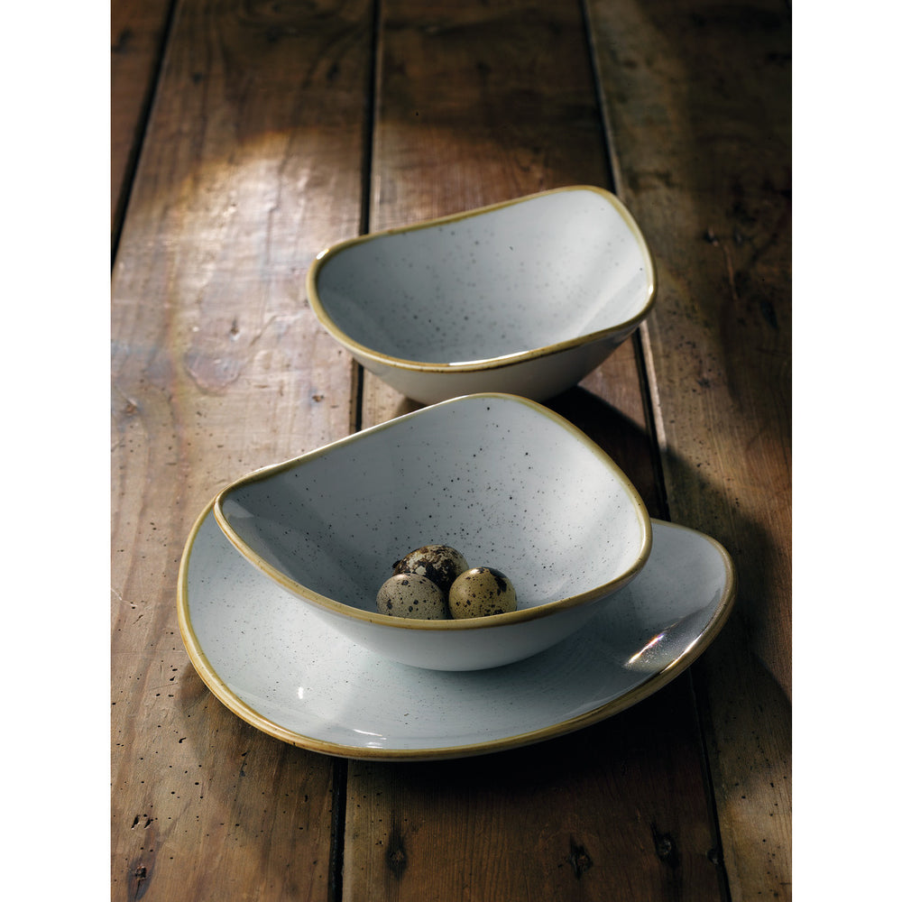 CHURCHILL  STONECAST TRIANGLE BOWL BARLEY WHITE CHINA - 21 OZ, W 22.6 CM - Mabrook Hotel Supplies