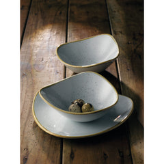 CHURCHILL  STONECAST TRIANGLE BOWL BARLEY WHITE CHINA - 21 OZ, W 22.6 CM - Mabrook Hotel Supplies