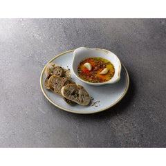STONECAST BARLEY WHITE INTERMED OVAL EARED DISH 9 1/8 X 5" BOX 6 - Mabrook Hotel Supplies
