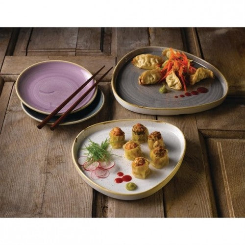 STONECAST GREY TRIANGLE WALLED CHEFS PLATE 10 1/4". - Mabrook Hotel Supplies