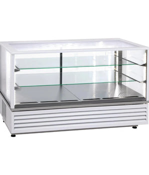 ROLLER GRILL CD1200 W COUNTERTOP 3 X 1/1GN WHITE REFRIGERATED DISPLAY - W1200MM - Mabrook Hotel Supplies