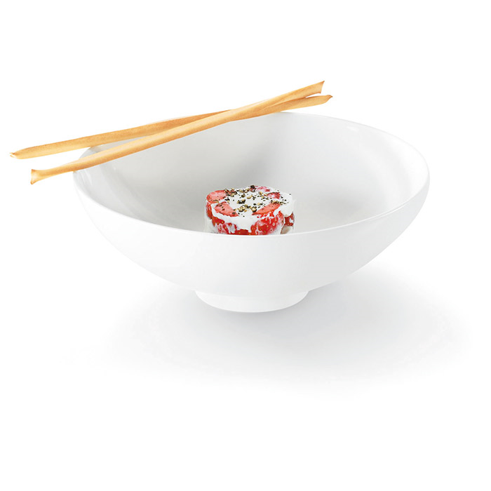 FINE DINE ROUND BOWL, COLOR: IVORY, DIA: 11.4 CM, HEIGHT: 4.8 CM, CAP: 6.75 OZ/ 20 CL, LID CODE: FDBI11LD - Mabrook Hotel Supplies