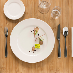 RAK BANQUET FLAT ROUND RIM PLATE IVORY, DIM: 25 D X 2.3 H CM. - Mabrook Hotel Supplies