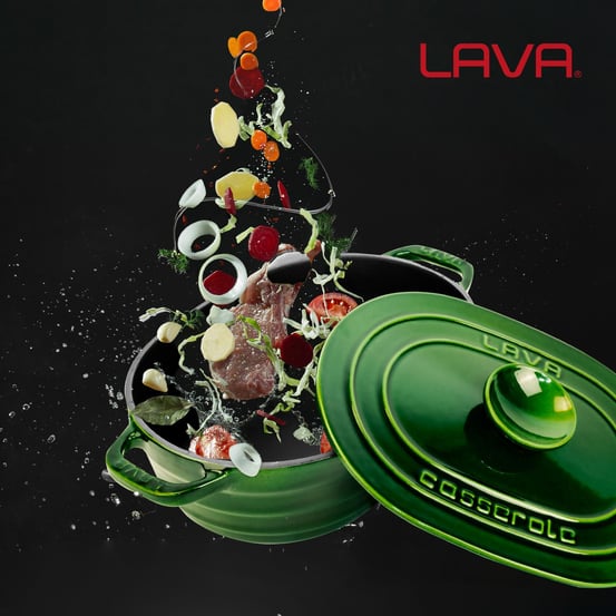 LAVA DOKUM OVAL TENCERE DOKUM DEMIR KAPAK EXPERIENCE MAJOLIK SERISI OLCU 24X33CM. - Mabrook Hotel Supplies