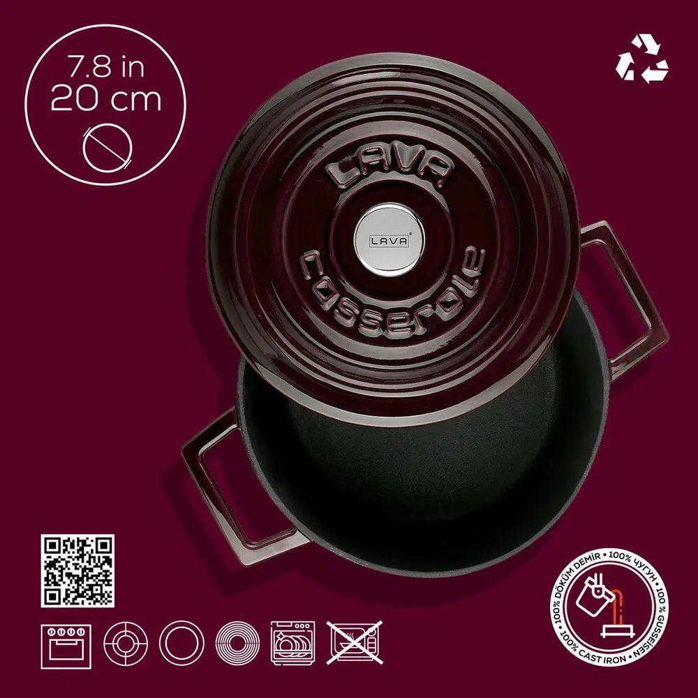 Lava Cast Iron Round Premium. Trendy,  Dia. Ø 20cm. - Mabrook Hotel Supplies