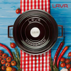 Lava Cast Iron Round Premium. Trendy, 1-Handle, Dia. Ø 24cm. - Mabrook Hotel Supplies