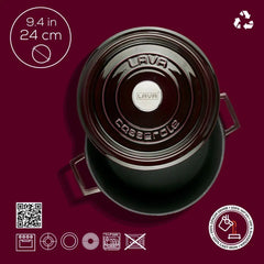 Lava Cast Iron Round Premium. Trendy, 1-Handle, Dia. Ø 24cm. - Mabrook Hotel Supplies