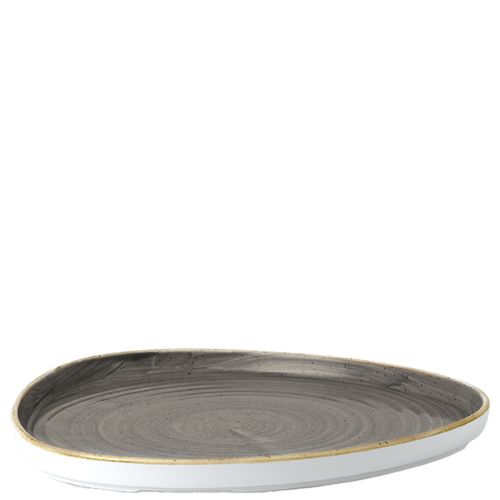 STONECAST GREY TRIANGLE WALLED CHEFS PLATE 10 1/4". - Mabrook Hotel Supplies