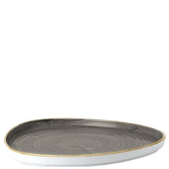 STONECAST GREY TRIANGLE WALLED CHEFS PLATE 10 1/4". - Mabrook Hotel Supplies