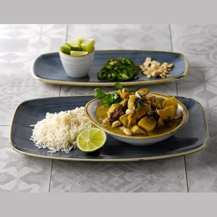 STONECAST BLUEBERRY OBLONG CHEFS PLATE 11 3/4X6" BOX 12 - Mabrook Hotel Supplies