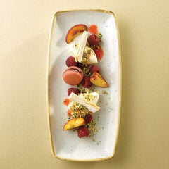 CHURCHILL STONECAST WHITE SPECKLE X SQUARED OBLONG PLATE 33CM - Mabrook Hotel Supplies