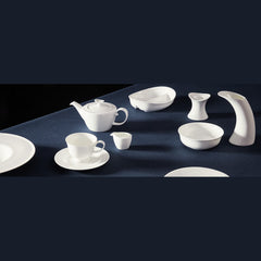 RAK BONE CHINA BRAVURA SAUCER FOR PEDESTAL CUP IVORY, 17 CM. CUP CODE: BCBVPNC23 - Mabrook Hotel Supplies