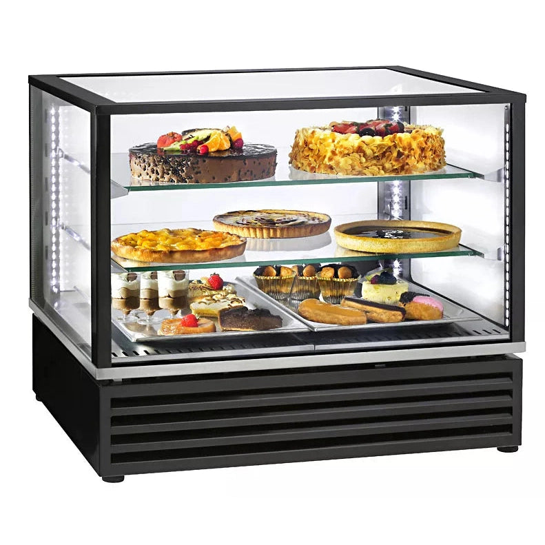 ROLLER GRILL PANORAMIC REFRIGERATED DISPLAY CABINET FSC800 BLACK - Mabrook Hotel Supplies