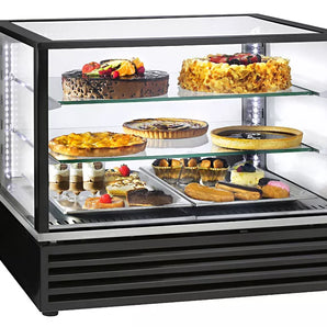 ROLLER GRILL PANORAMIC REFRIGERATED DISPLAY CABINET FSC800 BLACK - Mabrook Hotel Supplies