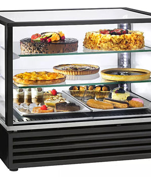 ROLLER GRILL PANORAMIC REFRIGERATED DISPLAY CABINET FSC800 BLACK - Mabrook Hotel Supplies