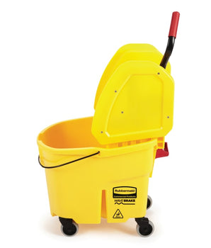 RUBBERMAID WAVEBRAKE® 35 QT DOWN PRESS BUCKET AND WRINGER, YELLOW - Mabrook Hotel Supplies