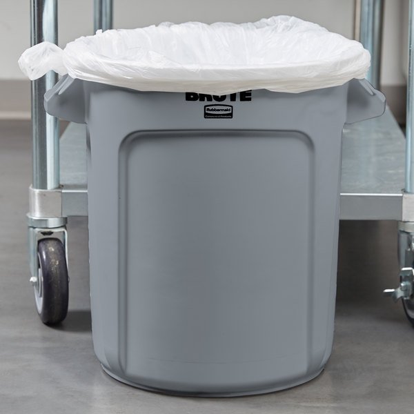 RUBBERMAID BRUTE TRASH CAN 10 GALLON - GRAY - Mabrook Hotel Supplies