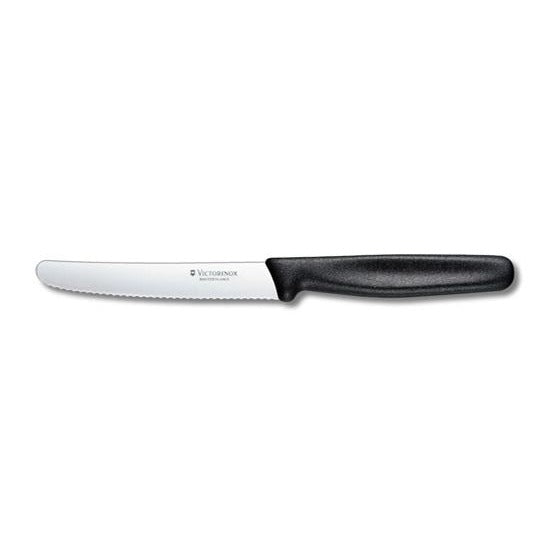 VICTORINOX TOMATO KNIFE SWISS CLASSIC WAVY BLACK - 11 CM - Mabrook Hotel Supplies