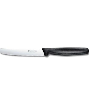 VICTORINOX TOMATO KNIFE SWISS CLASSIC WAVY BLACK - 11 CM - Mabrook Hotel Supplies