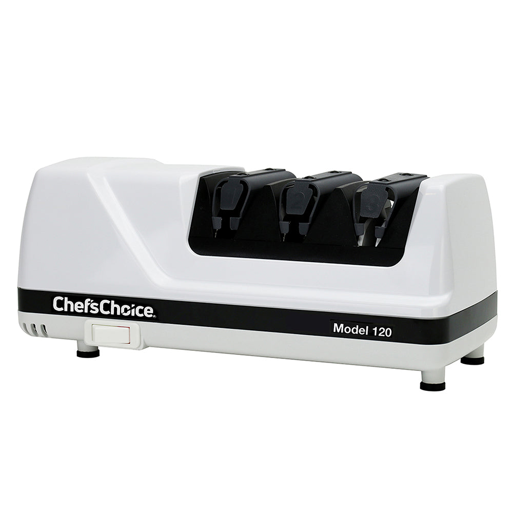 Chef's Choice Model 120 3-Stage Professional Electric Knife Sharpener, White - Mabrook Hotel Supplies