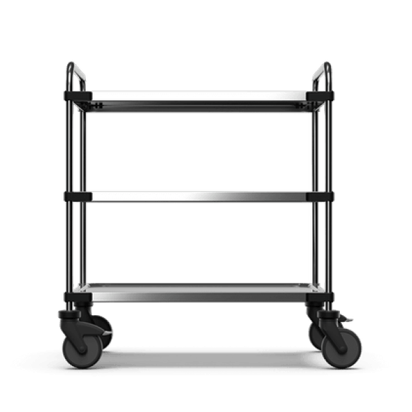 RIEBER STAINLESS STEEL SERVICE TROLLEY 3 SHELVES - Mabrook Hotel Supplies