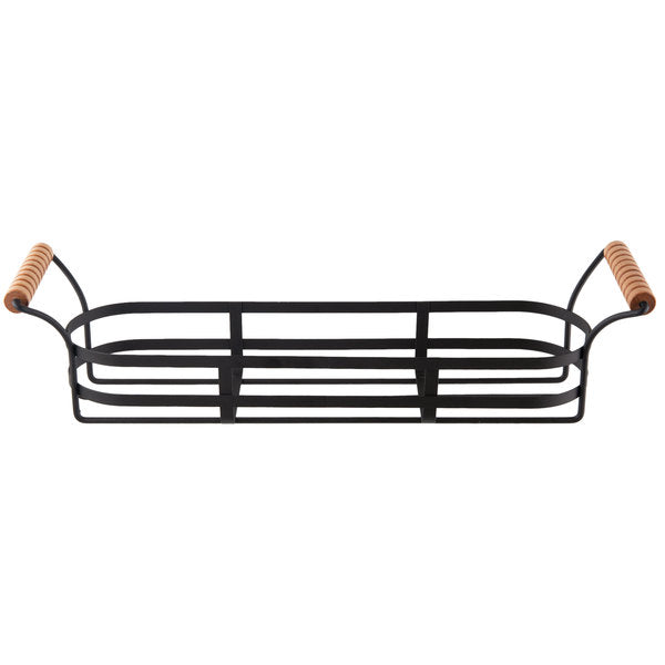 TABLECRAFT BLACK COATED WIRE RACK FOR CJS12 RESEALABLE JARS WITH WOOD HANDLE - Mabrook Hotel Supplies