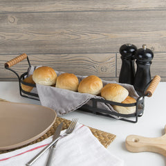 TABLECRAFT BLACK COATED WIRE RACK FOR CJS12 RESEALABLE JARS WITH WOOD HANDLE - Mabrook Hotel Supplies