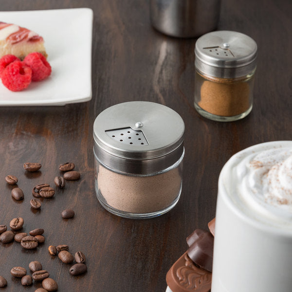 TABLECRAFT GLASS JAR WITH ROTATING TOPS - 3 OZ - Mabrook Hotel Supplies