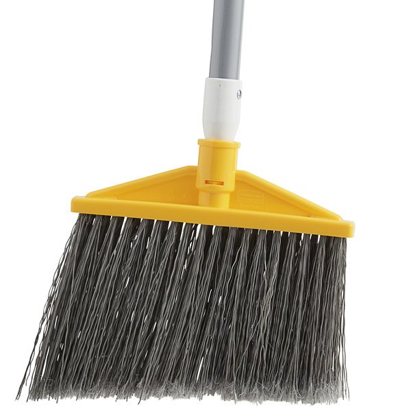 Rubbermaid FG638500GRAY Gray Angle Broom with 48" Aluminum Handle - Mabrook Hotel Supplies