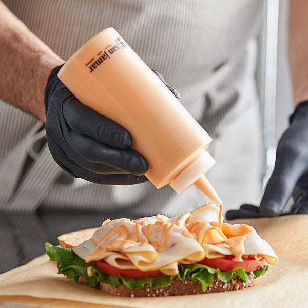 SAN JAMAR CLEAR SQUEEZE BOTTLE - 12 OZ - Mabrook Hotel Supplies