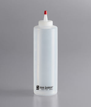 SAN JAMAR CLEAR SQUEEZE BOTTLE - 24 OZ - Mabrook Hotel Supplies