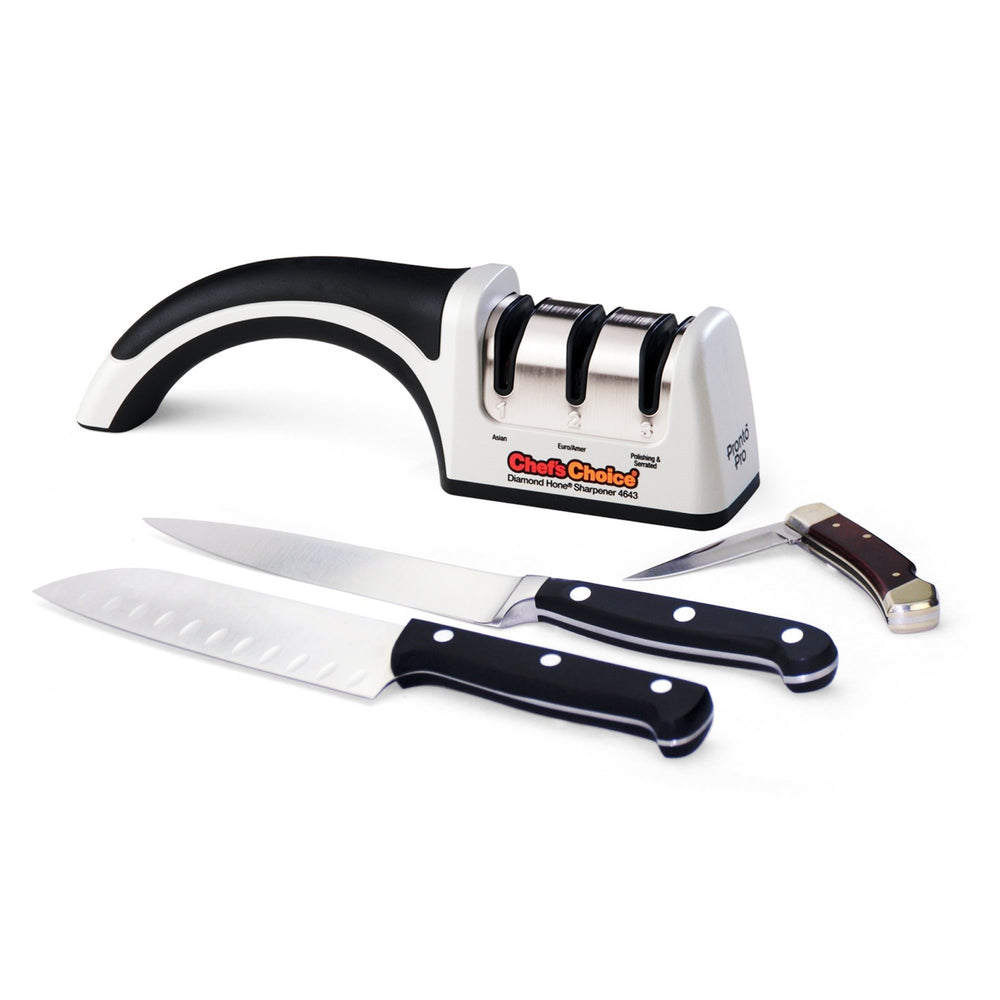 Chef’s Choice Angle Select Professional Manual Knife Sharpener, Silver/Black Model 4643 - Mabrook Hotel Supplies