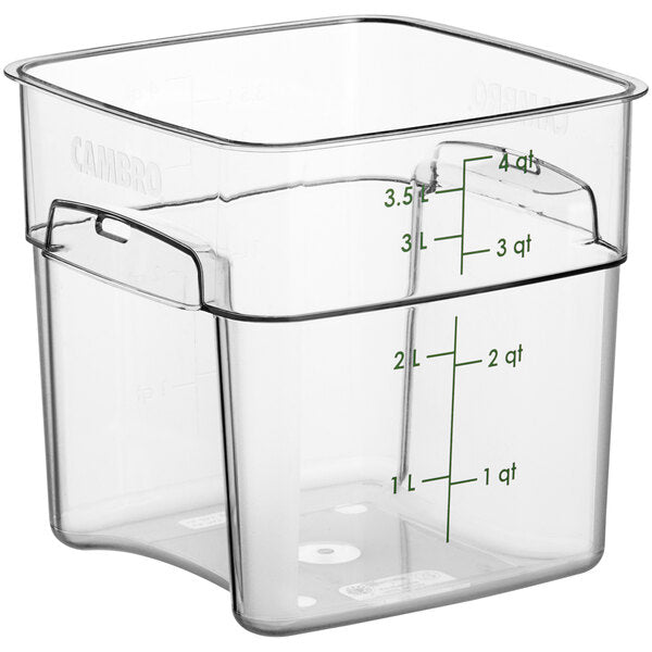 CAMBRO, POLYCARBONATE FOOD STORAGE SQUARE CONTAINER - GREEN 4 QT - Mabrook Hotel Supplies