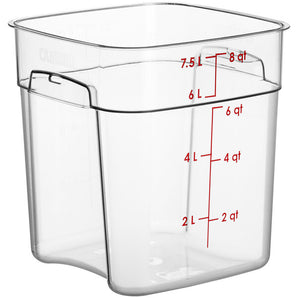 CAMBRO, POLYCARBONATE FOOD STORAGE SQUARE CONTAINER - RED 8 QT - Mabrook Hotel Supplies