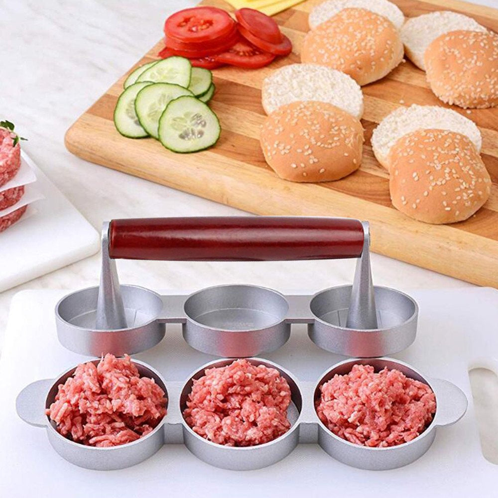 MINI BURGER PRESS, ALUMINUM, 3 SLOTS - DIA: 6.6 cm - Mabrook Hotel Supplies