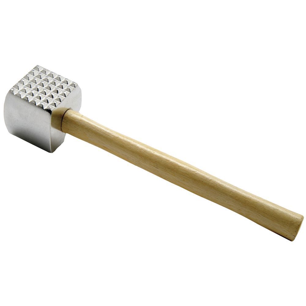 ALUMINUM MEAT TENDERIZER WOOD HANDLE - Mabrook Hotel Supplies