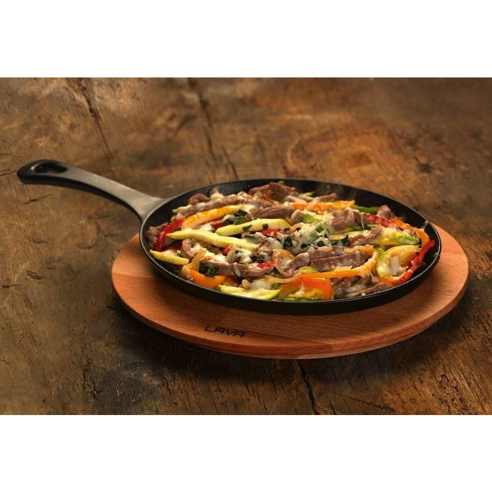 FAJITA PLATE AND WOODEN PLATTER ; 17x23cm; SKILLET OVAL - Mabrook Hotel Supplies