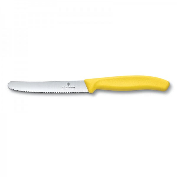 VICTORINOX TOMATO KNIFE SWISS CLASSIC WAVY YELLOW - 11 CM - Mabrook Hotel Supplies