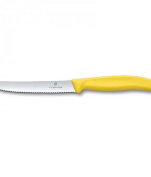 VICTORINOX TOMATO KNIFE SWISS CLASSIC WAVY YELLOW - 11 CM - Mabrook Hotel Supplies